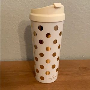 Kate Spade gold polka dot thermal mug